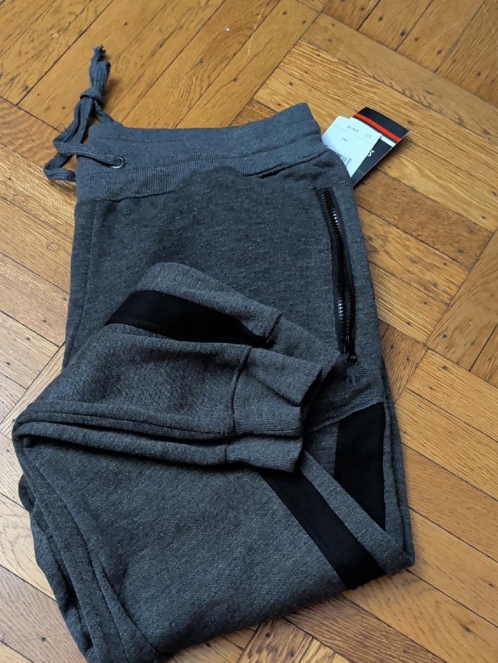 Men's Gray Jogger Sweatpants with Black Trim